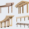 Wooden Pergola With Various Arched And Straight Designs For Outdoor Gardens