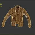 Orange Knit Cardigan With Zipper Front View And Textured Fabric Design