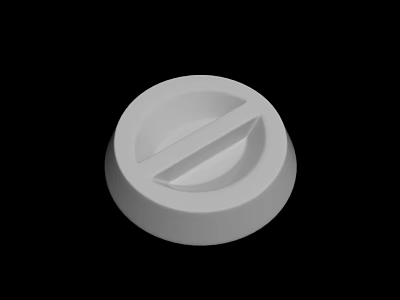 White Circular Road Sign With Diagonal Line For Traffic Control Purposes 3d model