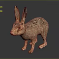 Realistic Rabbit Figurine With Long Ears Brown Fur And Alert Eyes