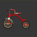 Red Children's Tricycle With Classic Design Three Wheels Handlebars And Pedals For Kids