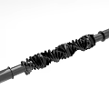 Black Elongated Decorative Ornament Set With Symmetrical Spiral Metallic Structure