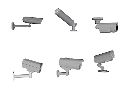Projection Surveillance Cameras Various Models For Indoor And Outdoor Security Use 3d model