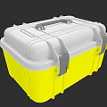 Durable Yellow And White Hardware Toolbox With Secure Latches And Handle 3d model