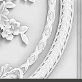 Intricate Carved Design Featuring Vase With Flowers And Circular Ornamental Frame
