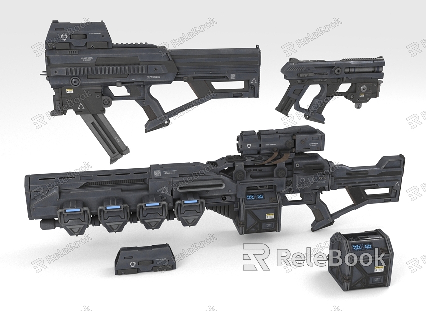 Sci-Fi Firearms Electromagnetic Gun Submachine Gun Long Range Weapon model