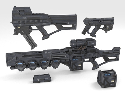 Sci-Firearms Electromagnetic Gun Submachine Gun Long Range Weapon model