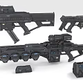 Sci-Firearms Electromagnetic Gun Submachine Gun Long Range Weapon 3d model