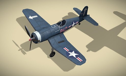 old fighter 3d model