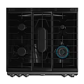 Modern Black Kitchen Appliances With Refrigerator Oven Stove And Range Hood