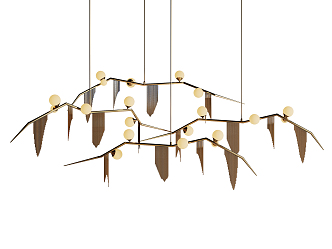 Modern shaped chandelier art chandelier 3d model