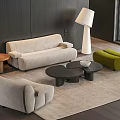 Poliform ERNEST sofa coffee table combination bamboo sofa floor lamp 3d model
