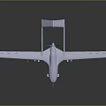 White Drone with Long Wings and Multiple Propellers Modern Sleek Design Isolated on Dark Background