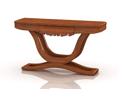 Solid Wood Entryway Cabinet Sideboard With Carved Details And Curved Leg Design 3d model