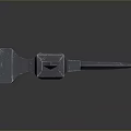 Yang Pickaxe Cross Draft Steel Tools Wood Handle Yang Pickaxe Cartoon Yang Pickaxe Tools Hardware Tools Processing Tools 3d model