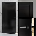 Modern Black Framed Glass Doors Opening To Bright Interior Living Area