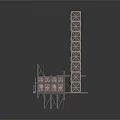 Structural Scene Components With Metal Frames Grid Panels And Support Structures