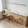 Modern Bar Chair Combination Dining Table Bar 3d model