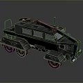 Modern Armored Tank 3D Model With Heavy Tracks Antenna And Railing Structure