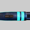 Two Futuristic Blue Energy Guns With Glowing Stripes And Textured Parts