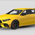 Yellow Mercedes AMG Compact Sports Car With Black Wheels And Aggressive Front Design