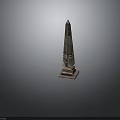 Tall Stone Obelisk Structure With Square Base And Textured Surface 3d model