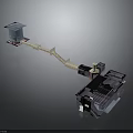 Industrial Equipment System With Connected Components Blue Top And Complex Base Unit
