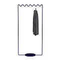 Modern Metal Clothing Rack With Wavy Top Circular Base And Gray Garment Hanging