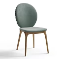 Elegant Modern Dining Chair With Textured Backrest Light Green Upholstered Seat And Wooden Legs