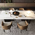 Modern Restaurant Interior With Round Dining Table Chairs Chandelier Wall Decor And Plants Lighting