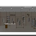 Clothing Store Interior Design With Clothing Racks Displayed Clothes And Decorations