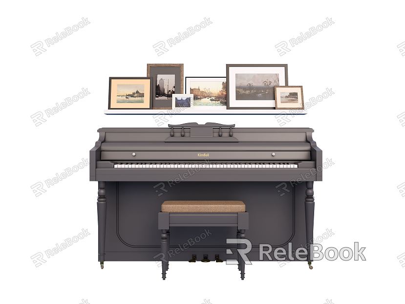 Modern Piano Piano Chair Decorative Painting model