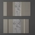 Modern Feature Wall Design With Wood Grain Panel Marble Pattern And Integrated Lighting 3d model