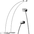 Modern Arc Floor Lamp With Curved Adjustable Arm And Round Light Shade