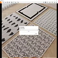 Square Rugs With Geometric Patterns In Black And White For Home Decor 3d model