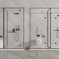 Modern Glass Hinged Bathroom Door Design With Shower Enclosure And Toilet