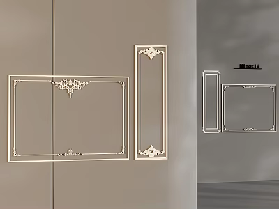 Various Decorative Gypsum Molding Frame Styles With Ornate Patterns For Interior Walls 3d model
