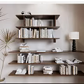 Quiet bookshelf books 3d model