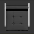 Modern Black Fabric Chair With Metal Frame And Armrests For Living Room