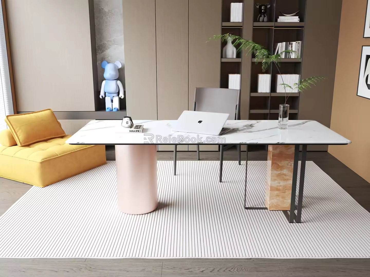 Modern Desk Single Sofa 3d model