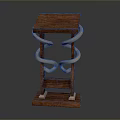 Elegant Wooden Accent Table with Square Top and Scroll Metal Legs