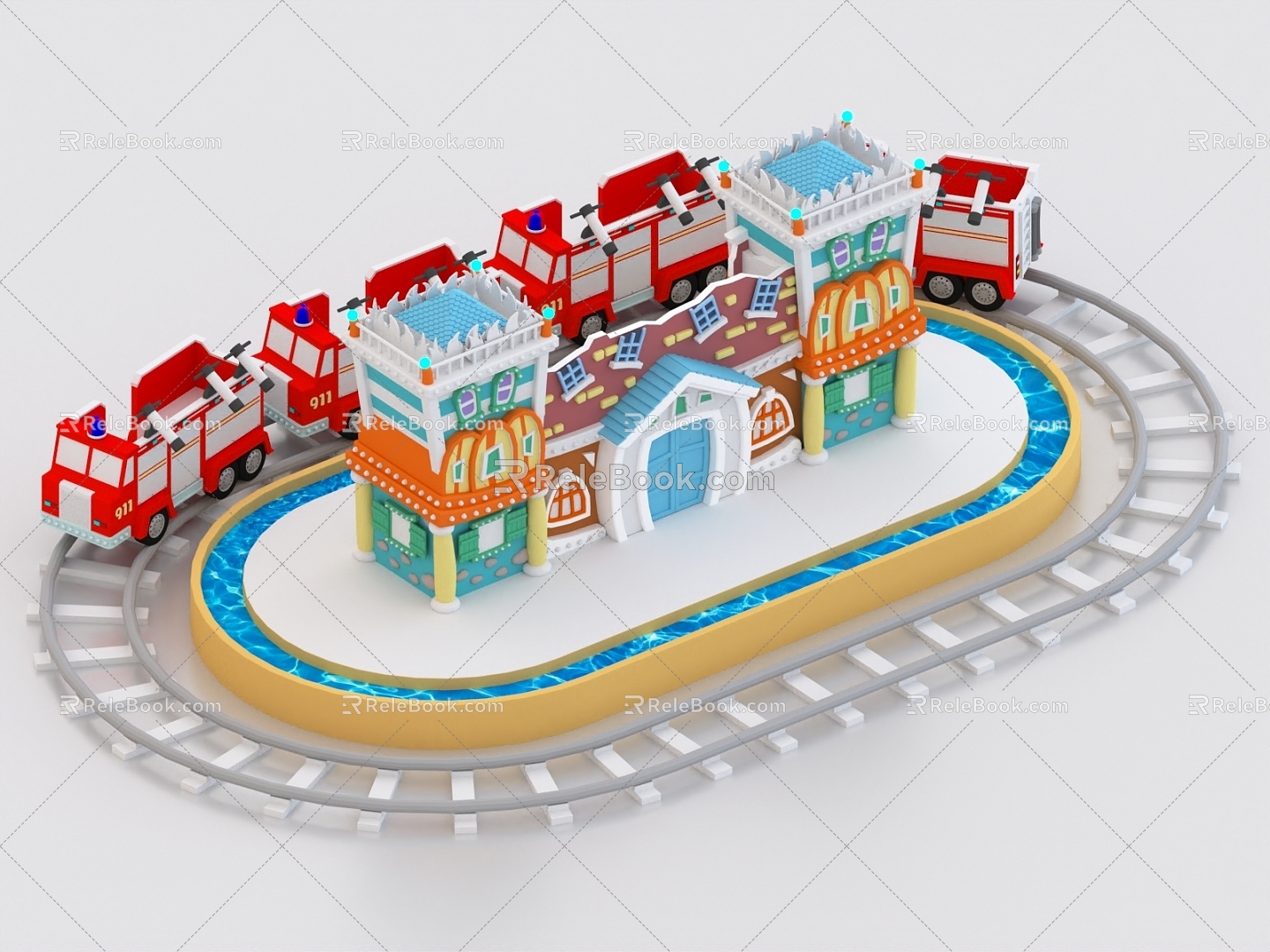 Toy Train Children's Amusement Park 3d model