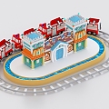 Toy Train Children's Amusement Park 3d model