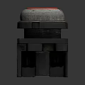 Round Red Button Switch With Black Base And Silver Edge For Equipment