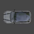 Light Gray Mini Cooper Car Featuring Black Stripes Black Roof Round Headlights And Black Wheels