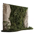 Lush Green Plant Wall Design With Natural Stone Background And Various Plants