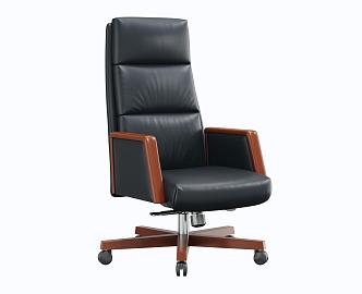 Modern Office Chair Armchair Large Chair Leather Chair Wooden Armchair 3d model