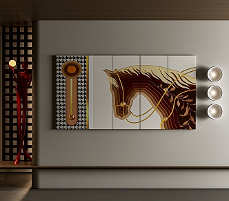 Light Luxury Hanging Painting Abstract Painting 3d model