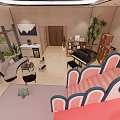 Fun Entertainment Room Interior Featuring Slide Piano Sofa Toys And Green Plants