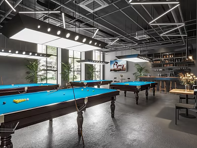 Industrial LOFT Billiard Room 3d model